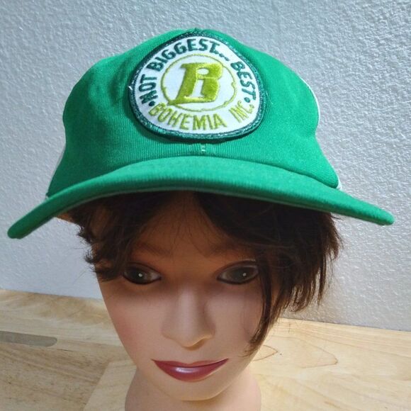Vintage Bohemia Inc. Not Biggest Best Patch Trucker Snap Back Hat - Picture 1 of 8